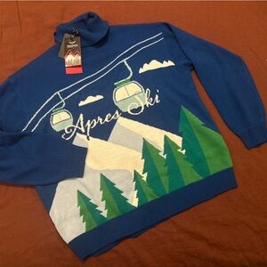 NWT Threadbare for ASOS Women’s Apres Ski Blue Soft Knit Turtleneck Sweater M -